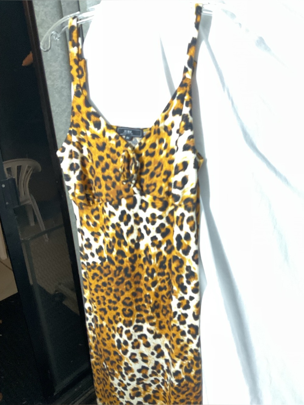 Vibe Leopard Print Slip Dress in Yellow and Black